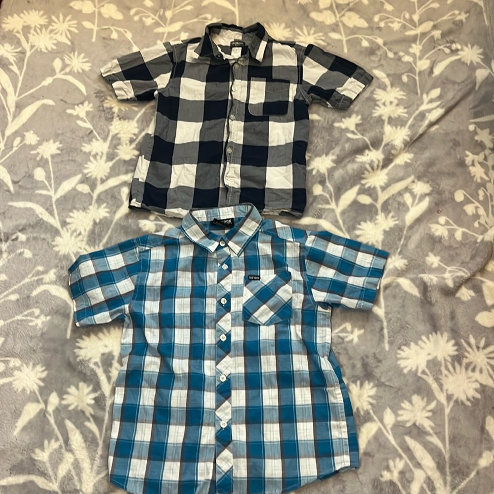 Bundle Zoo York/Oshkosh Shirts- button up  Checkered Boys Sz 7